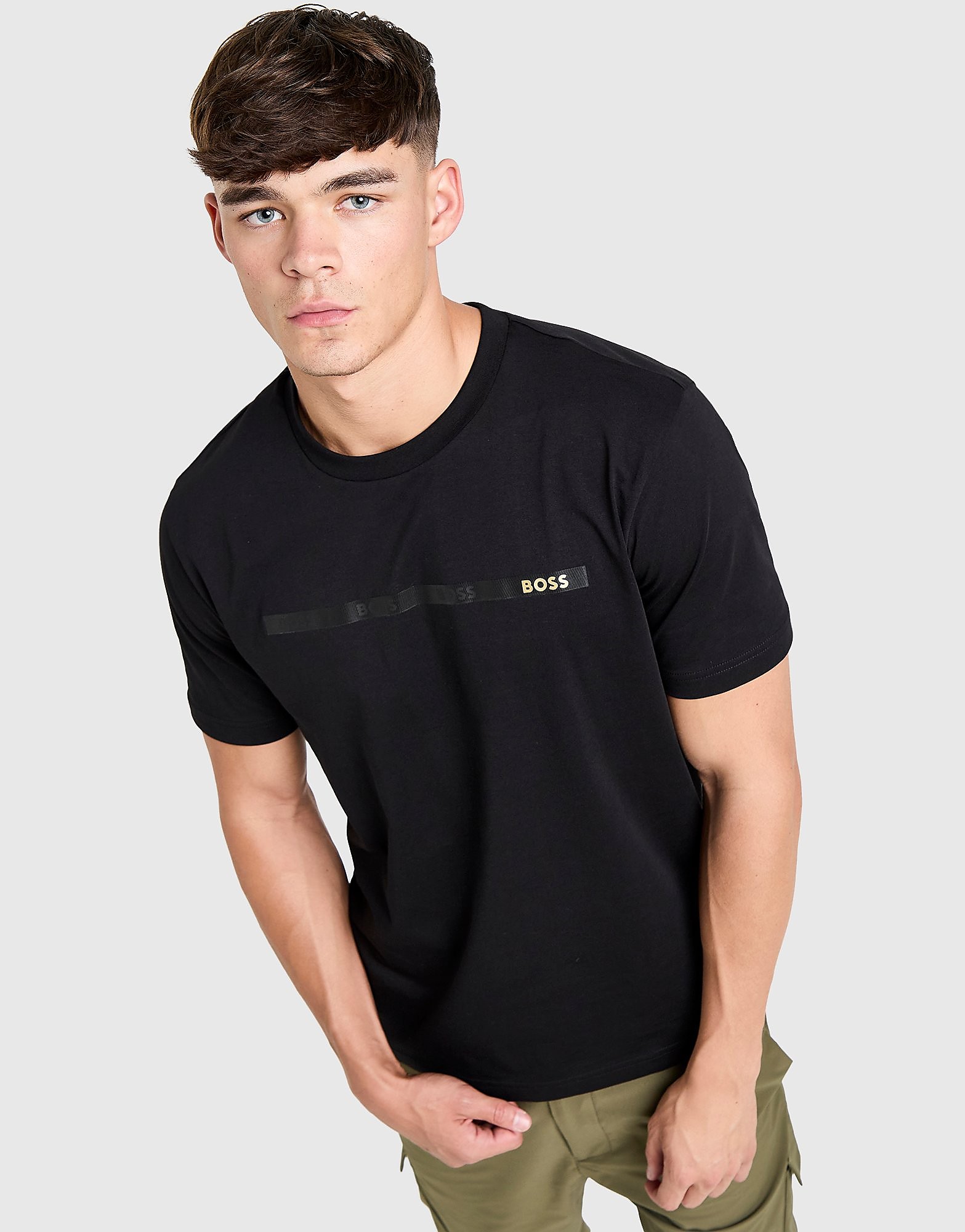 BOSS Linear Logo T-Shirt - Zwart- Heren, Zwart BOSS Linear Logo T-Shirt - Zwart- Heren, Zwart