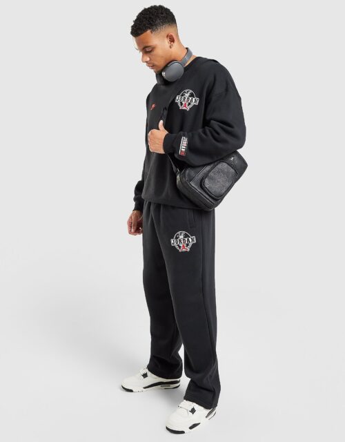 Jordan Globe Open Hem Joggers - Zwart- Heren, Zwart