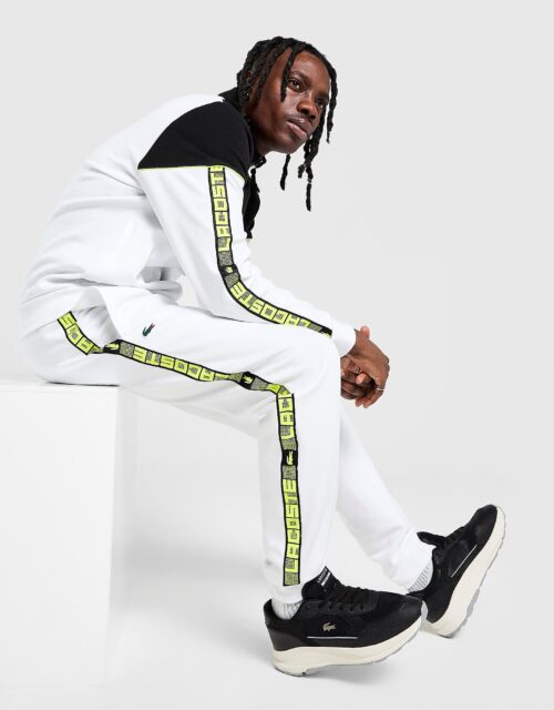 Lacoste Grid Tape Joggers - Wit- Heren, Wit