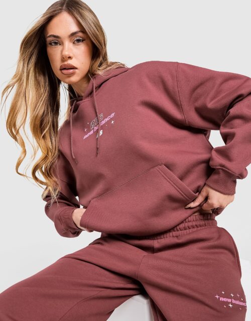 New Balance Star Overhead Hoodie - Rood- Dames, Rood