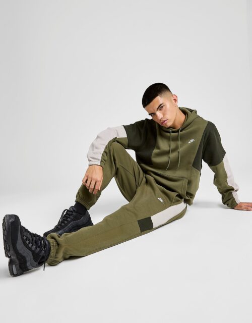 Nike Club Fleece Colour Block Joggers - Olive- Heren, Olive