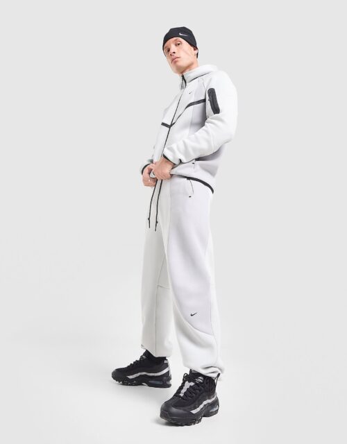 Nike Fleecebroek met kleurblokken en open zoom voor heren Tech - Grijs- Heren, Grijs