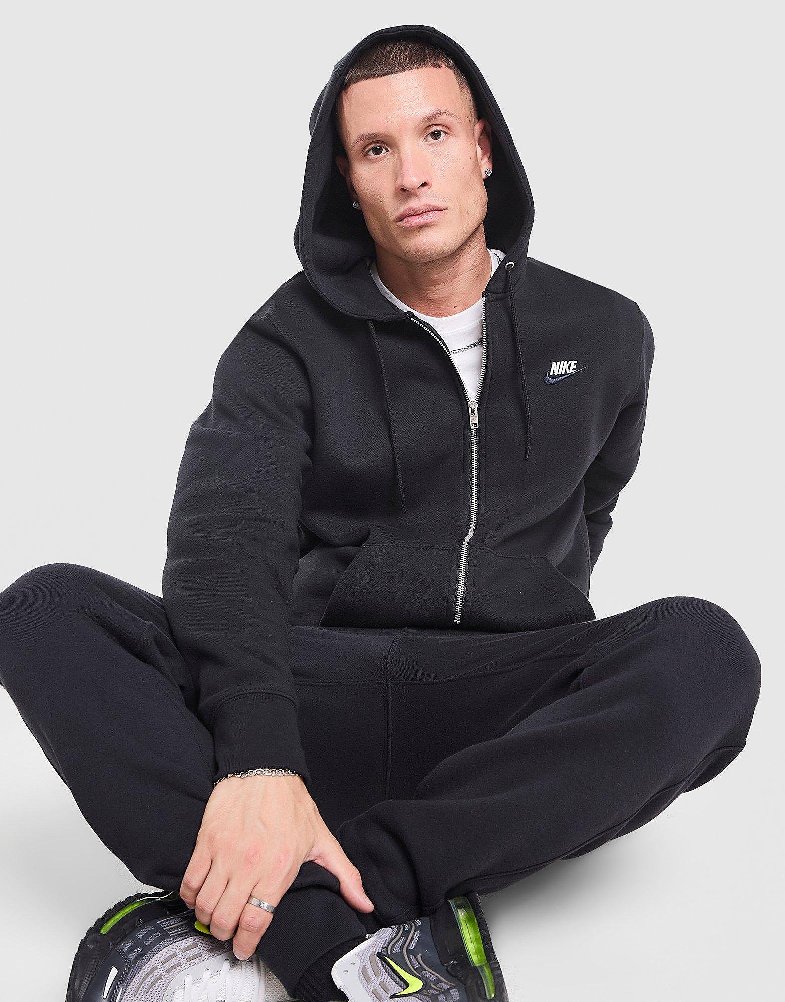 Nike Fleecehoodie met rits voor heren Sportswear Club - Zwart- Heren, Zwart Nike Fleecehoodie met rits voor heren Sportswear Club - Zwart- Heren, Zwart