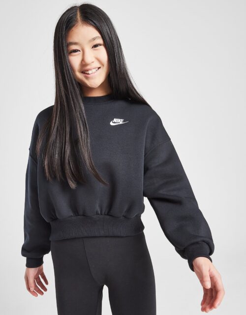 Nike Sweatshirt met ronde hals en recht design voor meisjes Sportswear Club Fleece - Zwart, Zwart