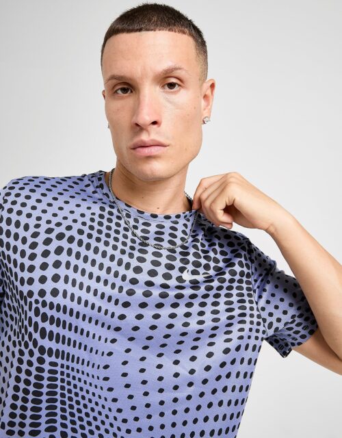 Nike UV hardlooptop met korte mouwen en Dri-FIT voor heren Miler - Blauw- Heren, Blauw