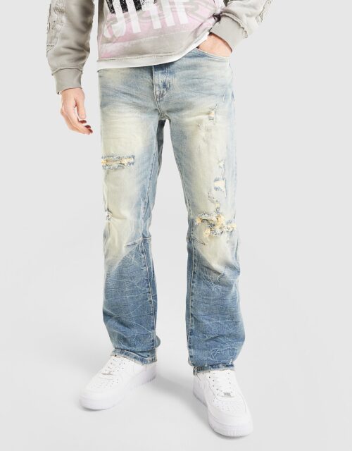 Smoke Rise Straight Stone Washed Jeans - Blauw- Heren, Blauw