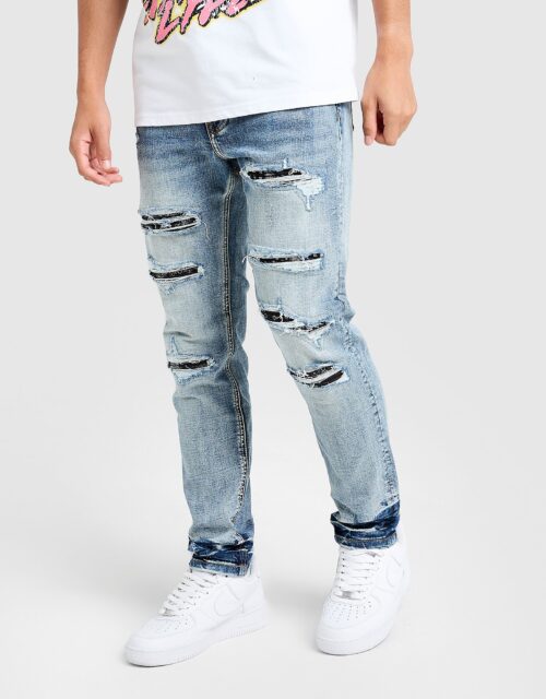 Supply & Demand Paze Slim Ripped Jeans - Blauw- Heren, Blauw