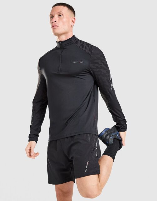 Technicals Harefield 1/4 Zip Top/Shorts Set - Zwart- Heren, Zwart