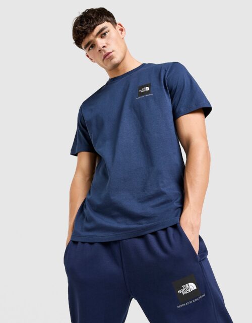 The North Face Fine Box Logo T-Shirt - Blauw- Heren, Blauw