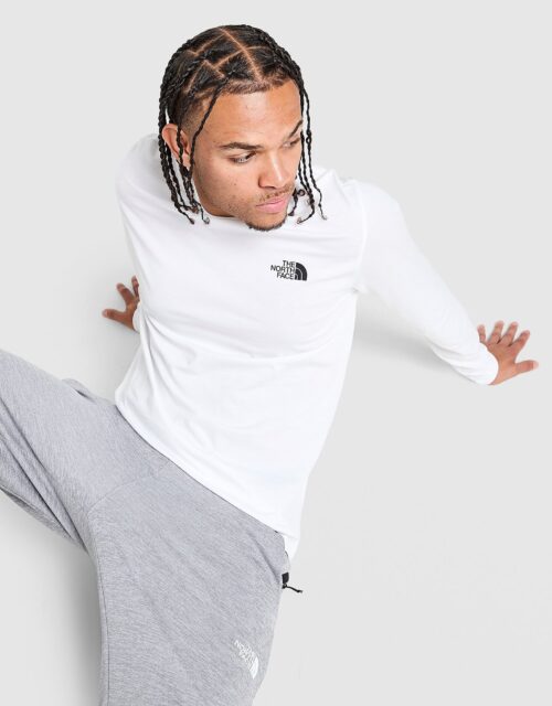 The North Face Simple Dome Long Sleeve T-Shirt - Wit- Heren, Wit