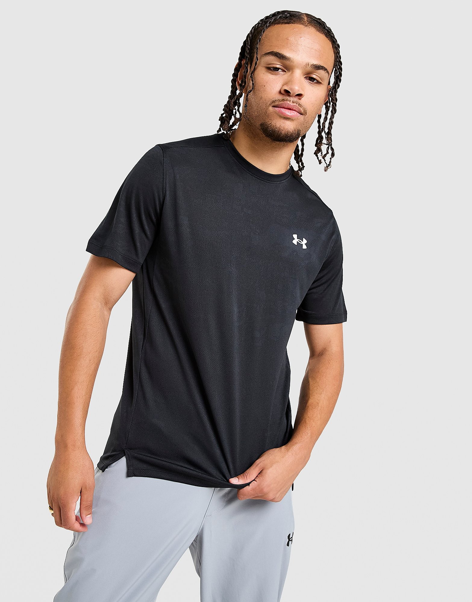 Under Armour Jacquard Vent T-Shirt - Zwart- Heren, Zwart Under Armour Jacquard Vent T-Shirt - Zwart- Heren, Zwart