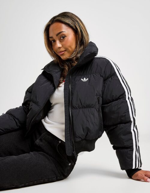 adidas Originals 3-Stripes Cropped Padded Jacket - Zwart- Dames, Zwart