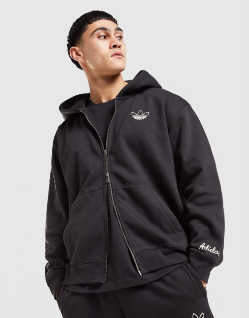 adidas Originals Chain Stitch Full Zip Hoodie - Zwart- Heren, Zwart