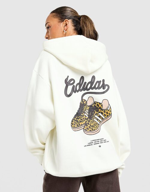 adidas Originals Leopard Samba Overhead Hoodie - Wit- Dames, Wit