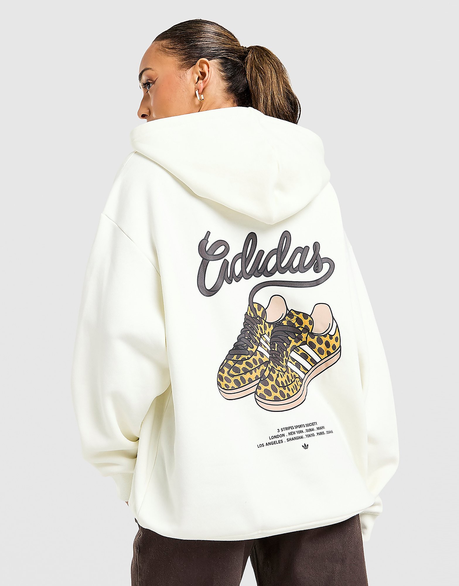 adidas Leopard Samba Overhead Hoodie - Wit- Dames, Wit adidas Originals Leopard Samba Overhead Hoodie - Wit- Dames, Wit